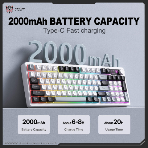 Onikuma MT902 Tri-Mode Vezeték Nélküli Gamer Billentyűzet