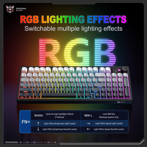 Onikuma MT902 Tri-Mode Vezeték Nélküli Gamer Billentyűzet