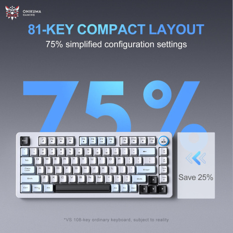 Onikuma MT501 Tri-Mode Vezeték Nélküli Gamer Billentyűzet