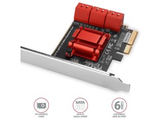 Axagon PCES-SA6 SATA Vezérlőkártya