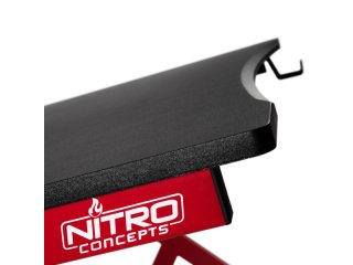 Nitro Concepts D12 Gamer Asztal - 1160 x 750 mm - Fekete/Piros