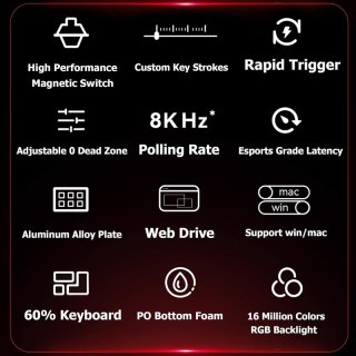 FGG Madlions MAD 68 PRO HE Magnetic Switch Mechanikus Gamer Billentyűzet