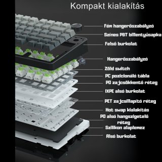 AULA F75 Vezeték Nélküli Mechanikus Gamer Billentyűzet