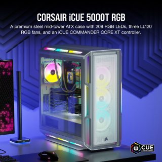 Corsair iCUE 5000T RGB Ház - Fehér