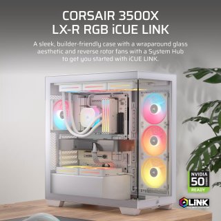Corsair 3500X LX-R RGB iCUE LINK Ház - Fehér