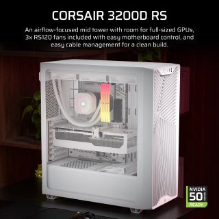 Corsair 3200D RS Számítógépház - Fehér