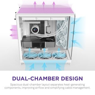NZXT H9 Flow (2025) Számítógépház - Matt fehér