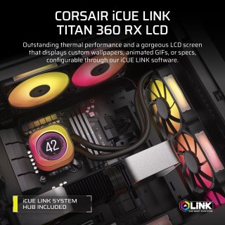 CORSAIR iCUE LINK TITAN 360 RX LCD Folyadékhűtés