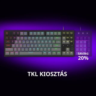 LORGAR Azar 514 TKL vezetékes mechanikus billentyűzet, RGB világítás, angol kiosztás, fekete