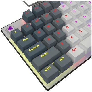 LORGAR Azar 514 TKL vezetékes mechanikus billentyűzet, RGB világítás, angol kiosztás, fehér