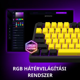 LORGAR KBP7075W vezeték nélküli gamer billentyűzet - Bézs