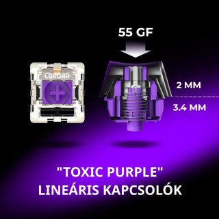 LORGAR KBP7075W Vezeték Nélküli Gamer Billetnyűzet -Fehér