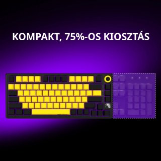 LORGAR KBP7075W Vezeték Nélküli Gamer Billetnyűzet -Fehér