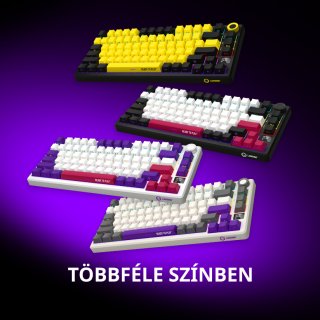 LORGAR KBP7075W vezeték nélküli gamer billentyűzet -Fehér