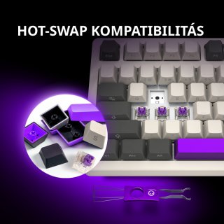 LORGAR KBP70 TKL vezeték nélküli billentyűzet, RGB világítás, angol kiosztás, fekete