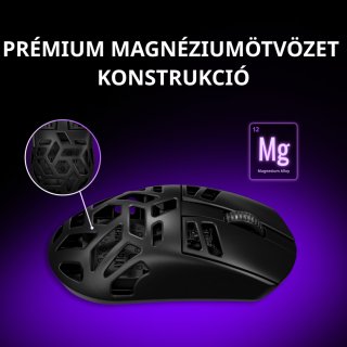 LORGAR MSE90W Tri-Mode Gamer Egér - Fekete