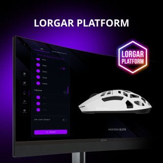 LORGAR MSE90W Tri-Mode Gamer Egér - Fekete