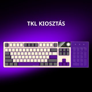 LORGAR KBP70 TKL vezeték nélküli billentyűzet, RGB világítás, angol kiosztás, fehér