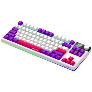 LORGAR KBP70 TKL vezeték nélküli billentyűzet, RGB világítás, angol kiosztás, bézs