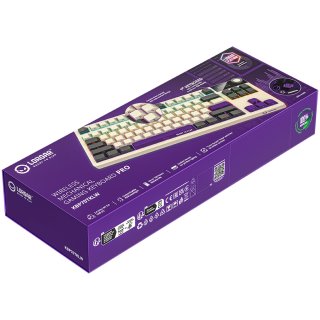 LORGAR KBP70 TKL vezeték nélküli billentyűzet, RGB világítás, angol kiosztás, bézs