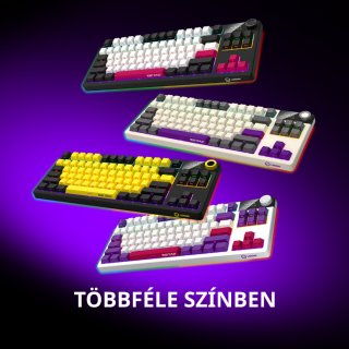 LORGAR KBP70 TKL vezeték nélküli billentyűzet, RGB világítás, angol kiosztás, bézs