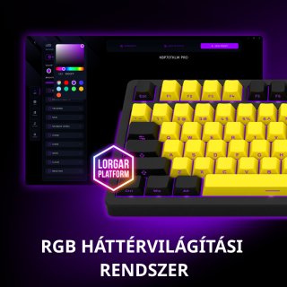 LORGAR KBP70 TKL vezeték nélküli billentyűzet, RGB világítás, angol kiosztás, bézs
