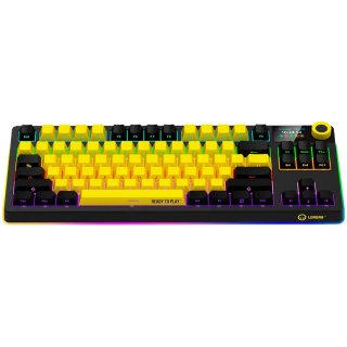 LORGAR KBP70 TKL vezeték nélküli billentyűzet, RGB világítás, angol kiosztás,fekete-sárga