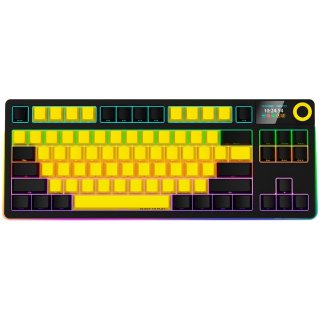 LORGAR KBP70 TKL vezeték nélküli billentyűzet, RGB világítás, angol kiosztás,fekete-sárga