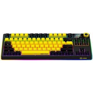 LORGAR KBP70 TKL vezeték nélküli billentyűzet, RGB világítás, angol kiosztás,fekete-sárga