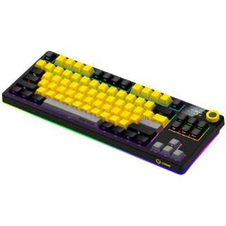 LORGAR KBP70 TKL vezeték nélküli billentyűzet, RGB világítás, angol kiosztás,fekete-sárga