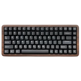 WOMIER WD75 Tri-Mode Vezeték Nélküli Mechanikus Gamer Billentyűzet - Fekete-Valódi Diófa