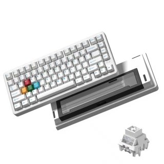 WOMIER SK75 TMR Tri-Mode Vezeték Nélküli Magnetic Switch Gamer Billentyűzet - Fehér