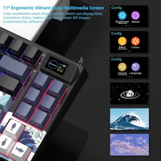 WOMIER SK80 PRO Tri-Mode Vezeték Nélküli Mechanikus Gamer Billentyűzet - Kanagawa