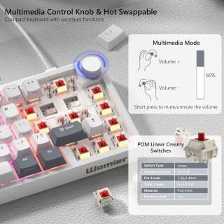 WOMIER VK66 PRO Mechanikus Gamer Billentyűzet