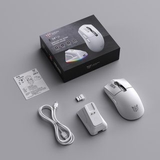 Onikuma DM10 Tri-Mode Vezeték Nélküli Gamer Egér + Dokkoló - Fehér