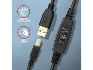 Axagon ADR-220B USB Jelerősítő Kábel 20m