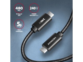 Axagon BUCM2-CM15AB USB-C Kábel 1,5m