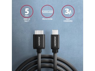 Axagon SPEED USB-C - Micro-B USB Kábel 1m