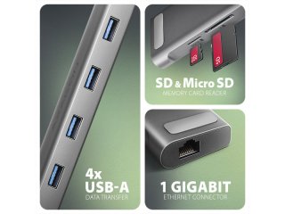 Axagon HMC-10HLS USB-C Dokkoló
