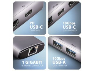 Axagon HMC-6G2L USB-C Hub