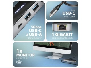 Axagon HMC-6GLN USB-C Hub