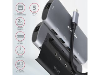 Axagon HMC-6M2 6in1 USB-C Hub