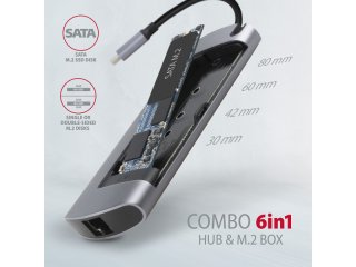 Axagon HMC-6M2 6in1 USB-C Hub