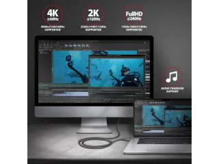 Axagon RVC-HI2MC USB-C - HDMI Adapterkábel 1.8m