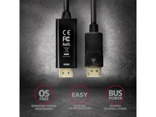 Axagon RVD-HI14C2 DP-HDMI Kábel