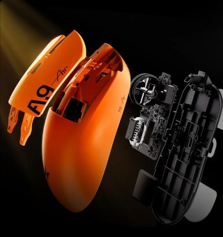 ATK Dragonfly A9 Air+ 8K Vezeték Nélküli Gamer Egér - Narancssárga