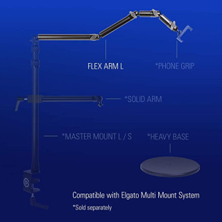 Elgato Flex Arm - Flexibilis Karrendszer - Fekete - 2 év garancia