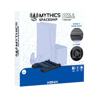 Konix - MYTHICS PS5 Konzol hűtő + Töltő állomás + Játék tartó - Fekete