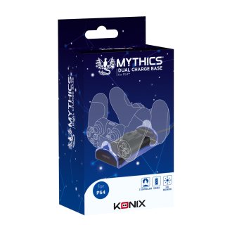 Konix - MYTHICS PS4 Dupla Töltő állomás - Fekete