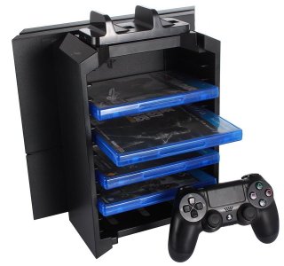 FroggieX Charge & Disc Tower PS4 dual töltőállomás + lemez tartó állvány